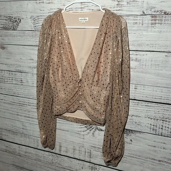 For Love and Lemons La Villette Blouse in Champagne Size XS - Picture 9 of 16